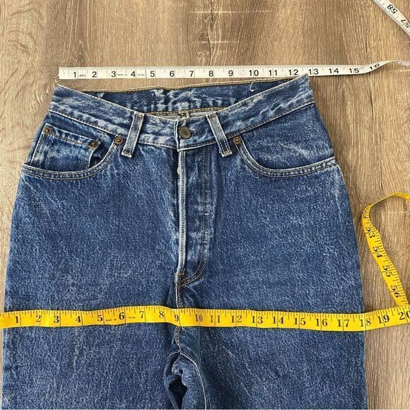 Levi's 70s vtg 17501 501 stone wash high waisted button fly tapered leg jeans - Picture 7 of 9